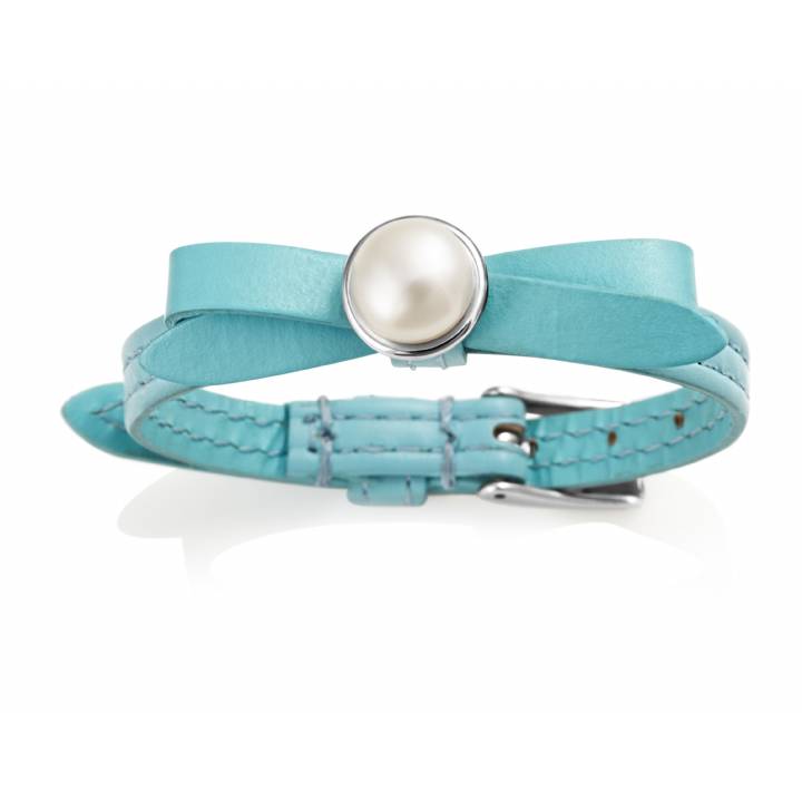 Jersey Pearl Joli Blue Leather & Pearl Bracelet, Was £85.00 1414027