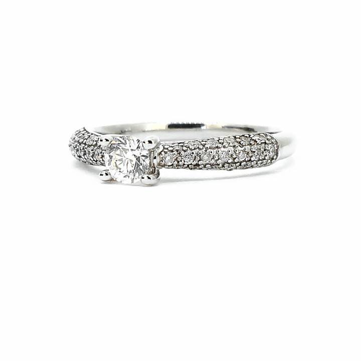 Pre-Owned 18ct White Gold Diamond Solitaire Ring Total 0.34ct 1601270