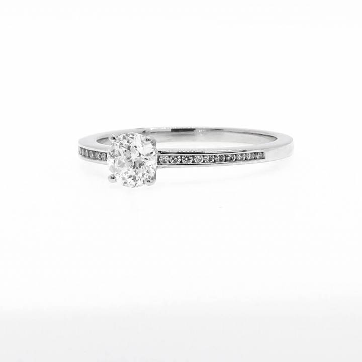 Platinum Diamond Solitaire Ring & Shoulders Total 0.50ct