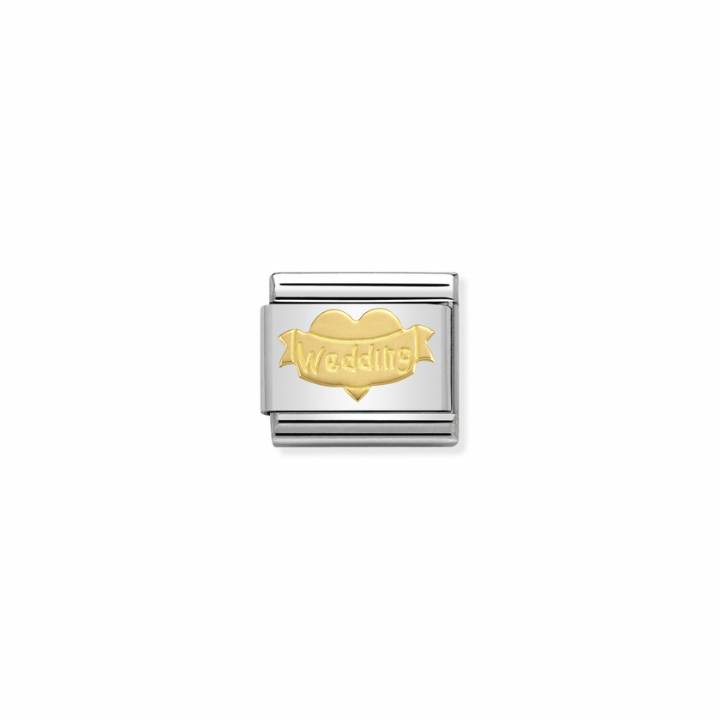 Nomination Steel & 18ct Gold 'Wedding' Heart Charm 2402103