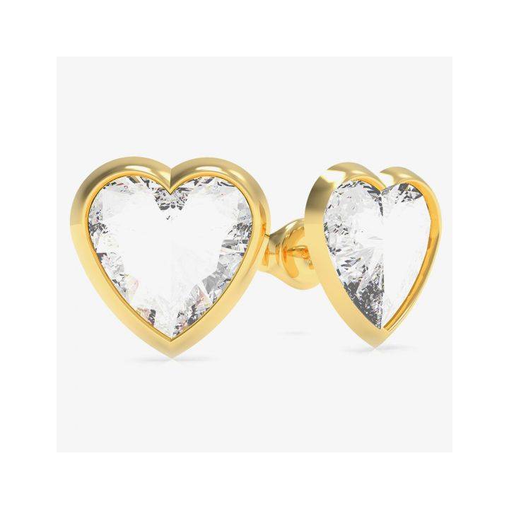 Guess Gold Colour Crystal Stone Set Heart Stud Earrings Was £39