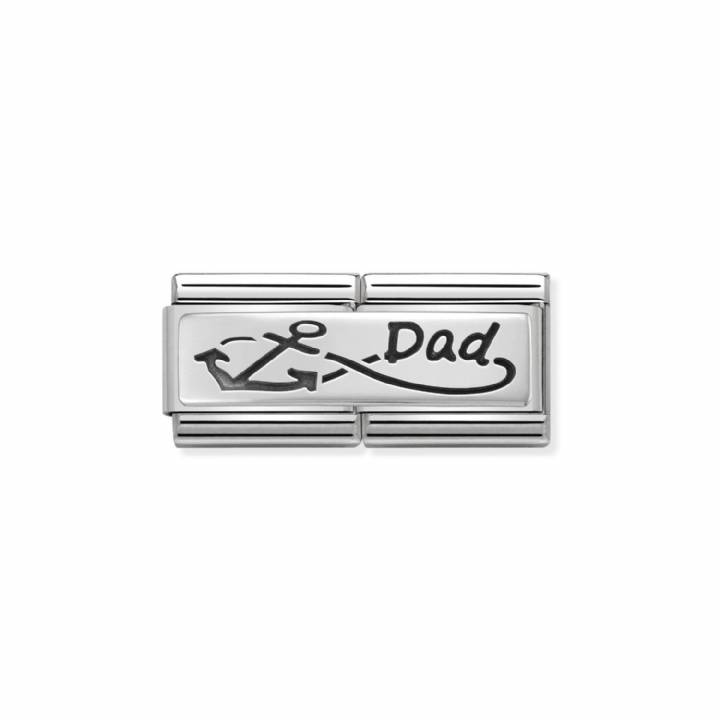 Nomination Steel & Silver Infinite 'Dad' Double Plate Charm 2402085