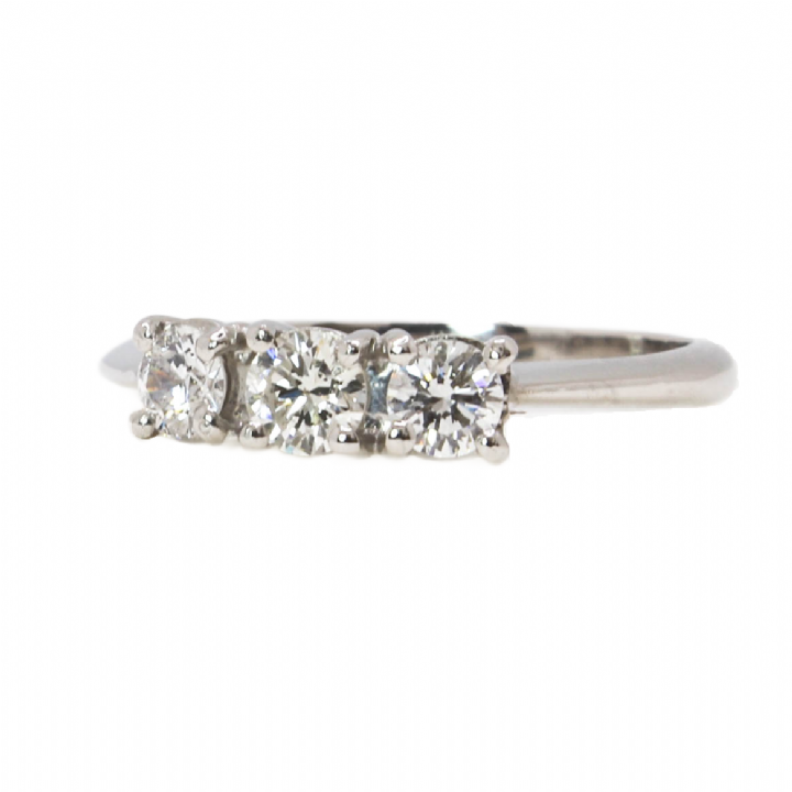 Pre-Owned Platinum Diamond 3 Stone Ring Total 0.57ct 1604042