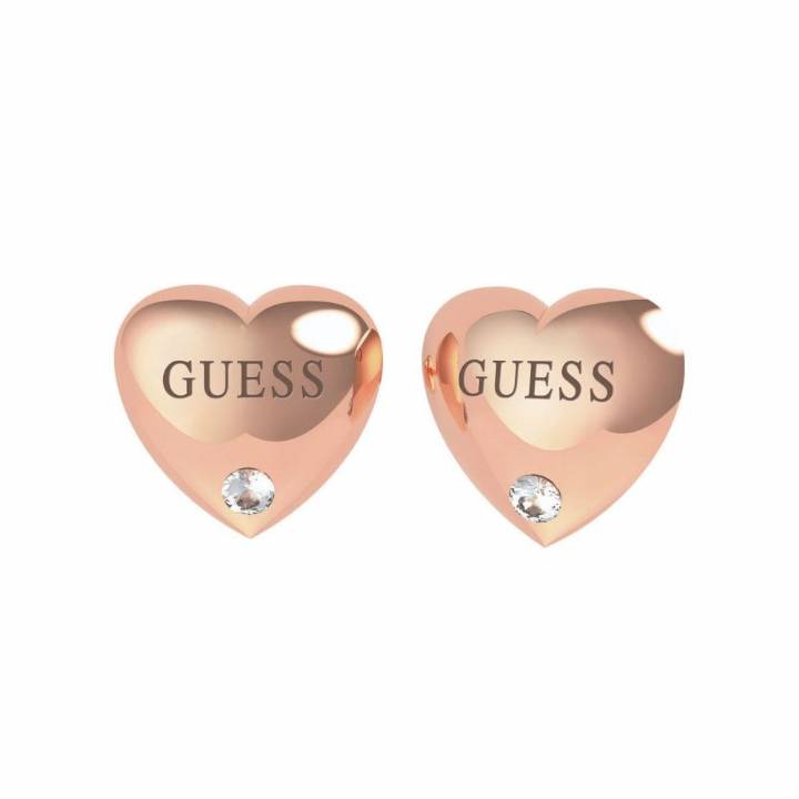 Guess Rose Tone Bold Heart Stud Earrings, Was £29 1401820