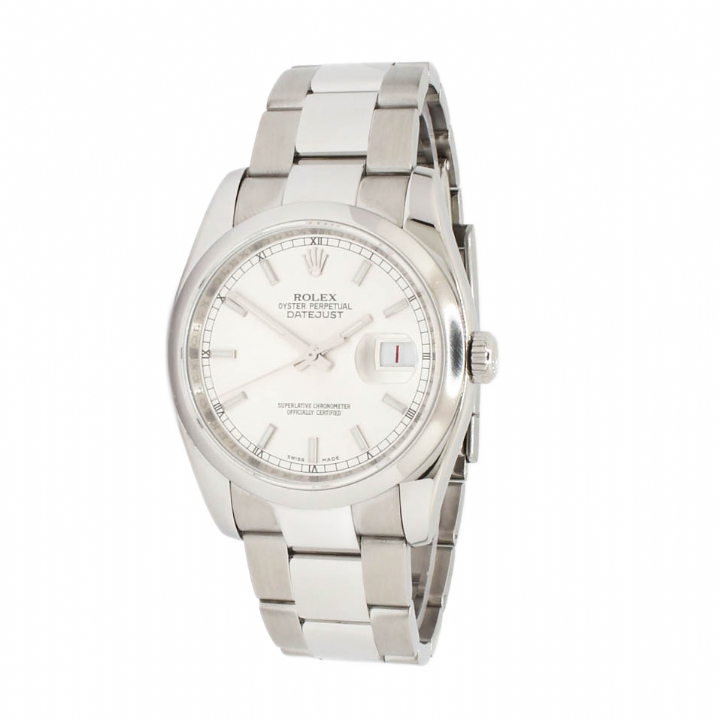 Pre-Owned 36mm Rolex DateJust Watch, Silver Dial 116200
