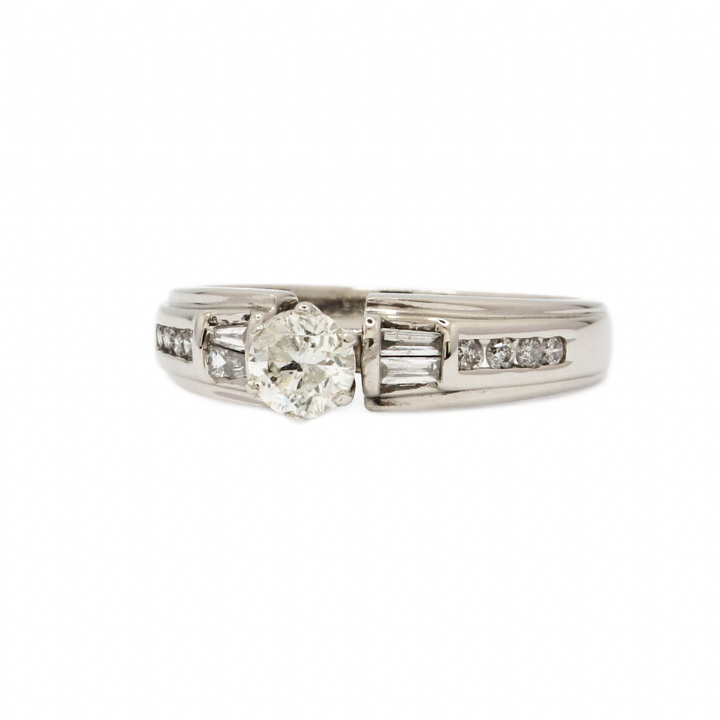 Pre-Owned 14ct White Gold Diamond Solitaire Ring 0.62ct Total 1601395