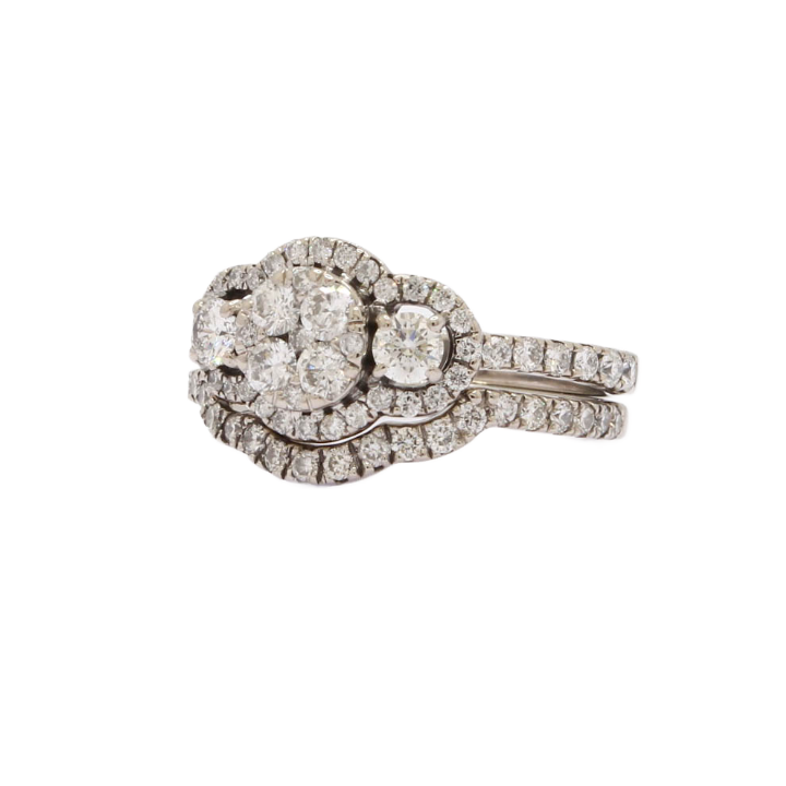 Pre-Owned White Gold Diamond Bridal Set 1.03ct Total 1606312