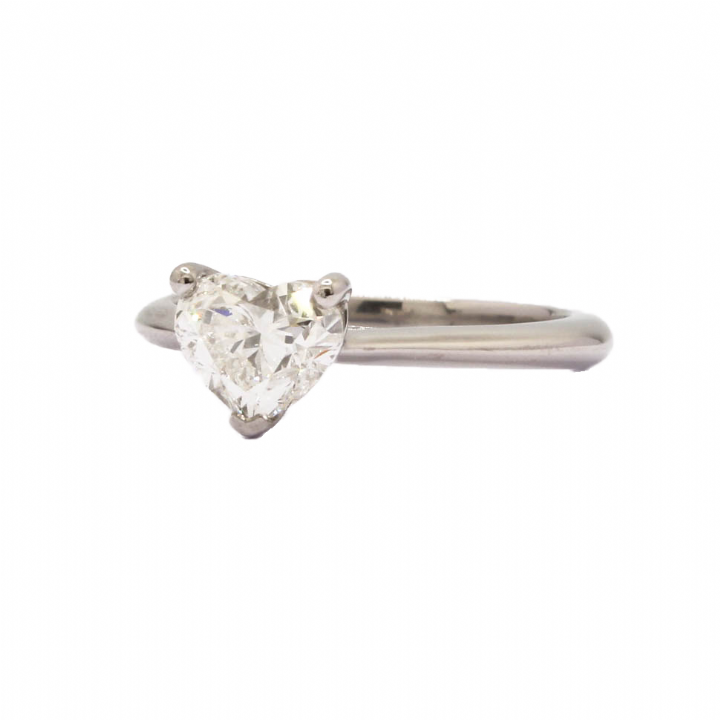 Pre-Owned Platinum Diamond Heart Solitaire Ring Total 1.08ct 1601623