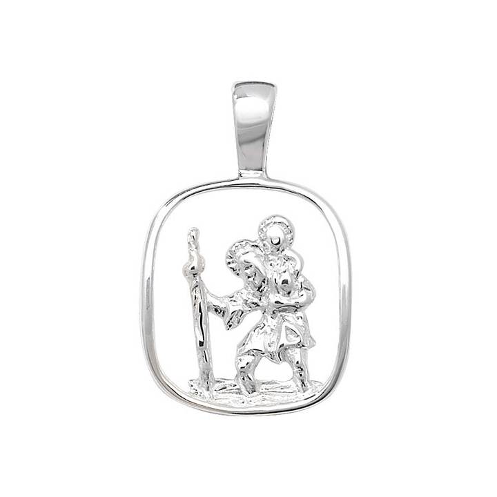 New Silver Small Open St. Christopher Pendant 1102326