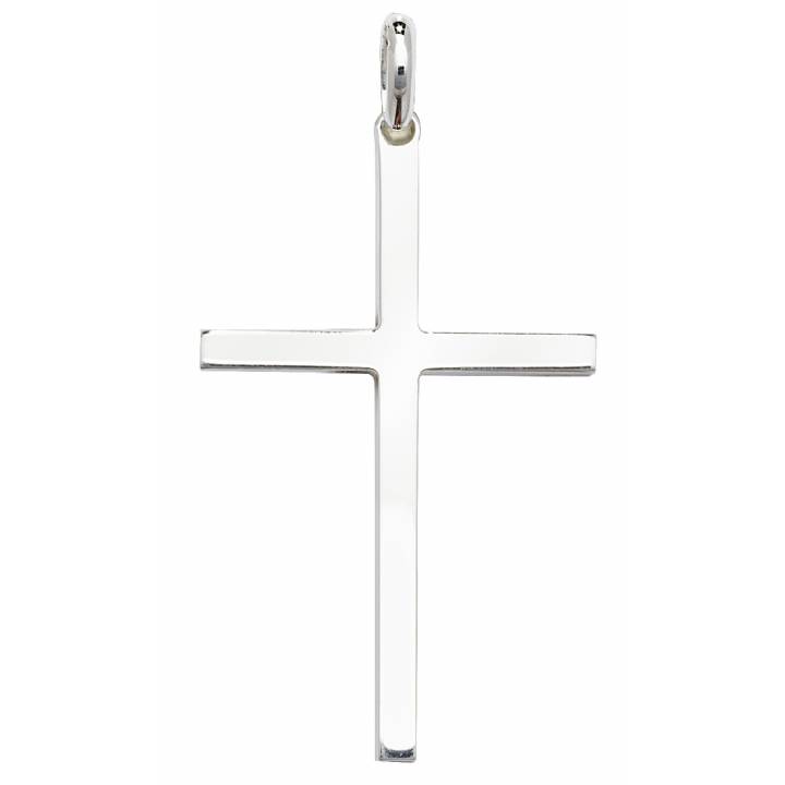New Silver Large Plain Cross Pendant