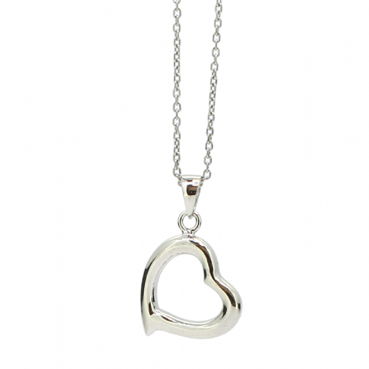 New Silver Plain Heart Pendant & Chain 1102315