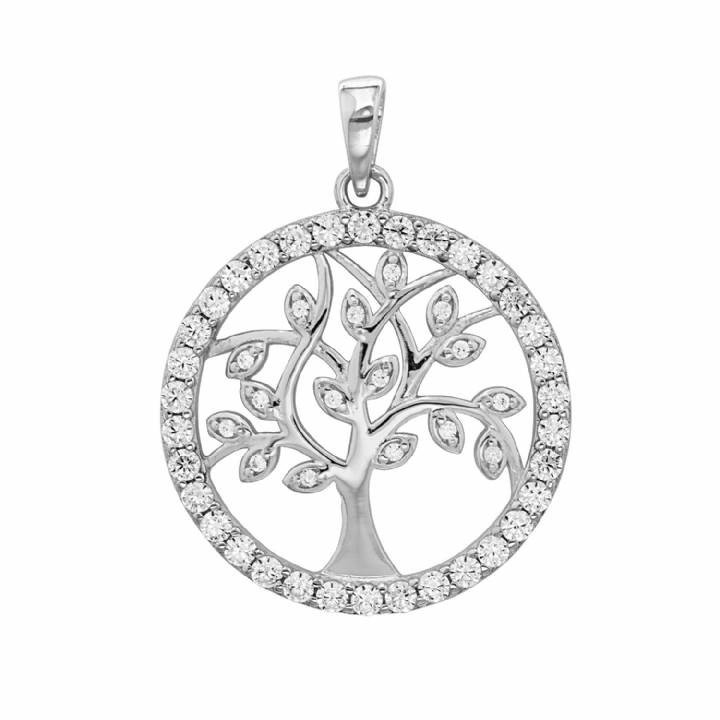 New Silver Stone Set Tree Of Life Pendant