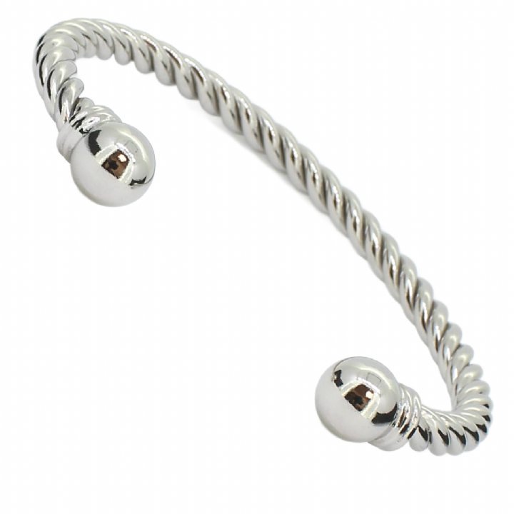 New Silver Gents Twisted Torque Bracelet 1111019