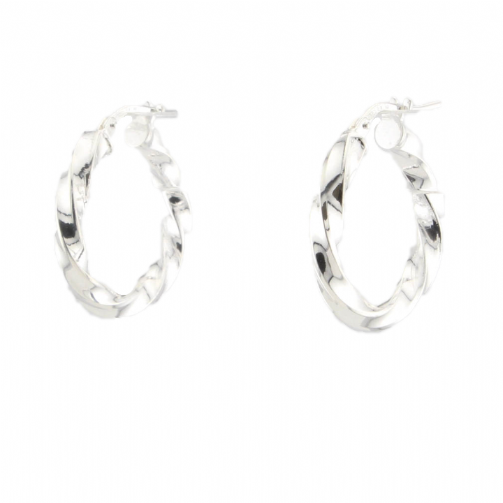 New Silver Small Twisted Hoop Earrings 1105286