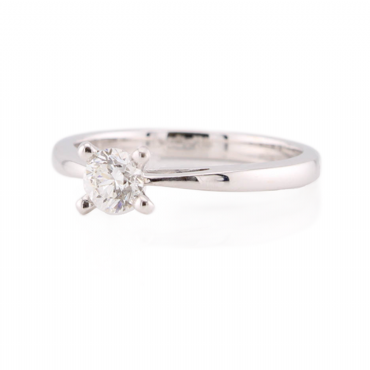 Pre-Owned 18ct White Gold Diamond Solitaire Ring 0.33ct