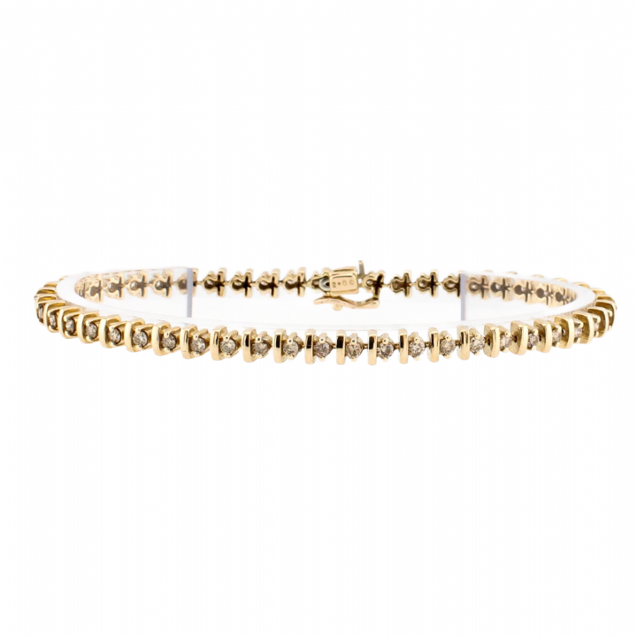 Pre-Owned 9ct Yellow Gold Diamond Bracelet Total 2ct 7113310