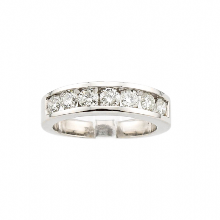 Pre-Owned 18ct White Gold Diamond Half Eternity Ring 0.75ct