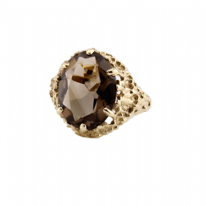 Pre-Owned 9ct Yellow Gold Smoky Quartz Ring