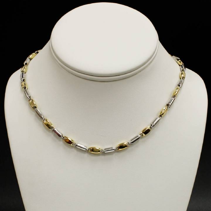 Pre-Owned 9ct 2 Colour Gold Bead Chain 1501745