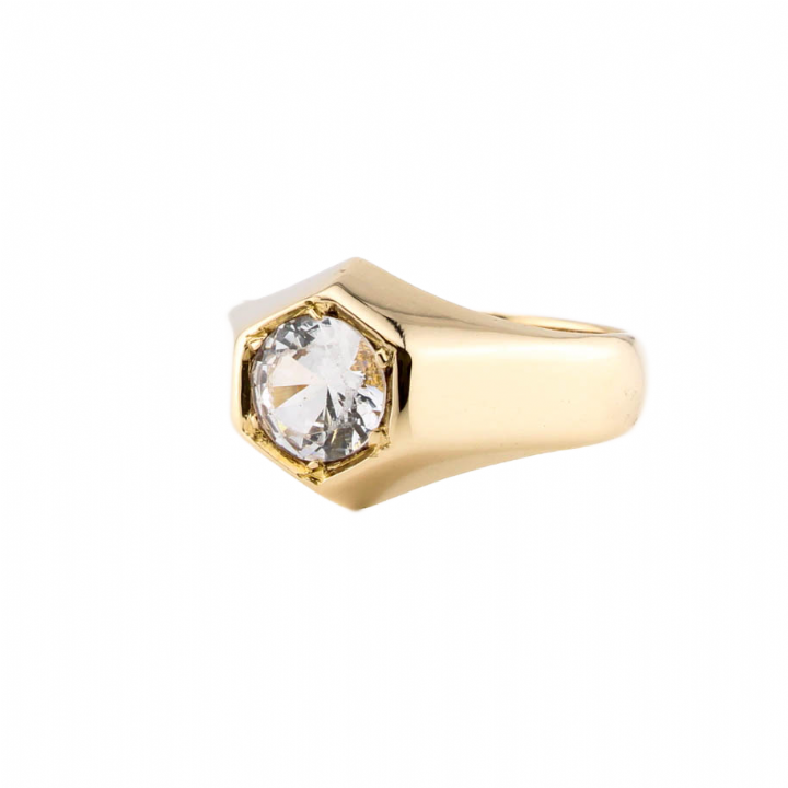 Pre-Owned 9ct Yellow Gold CZ Solitaire Ring