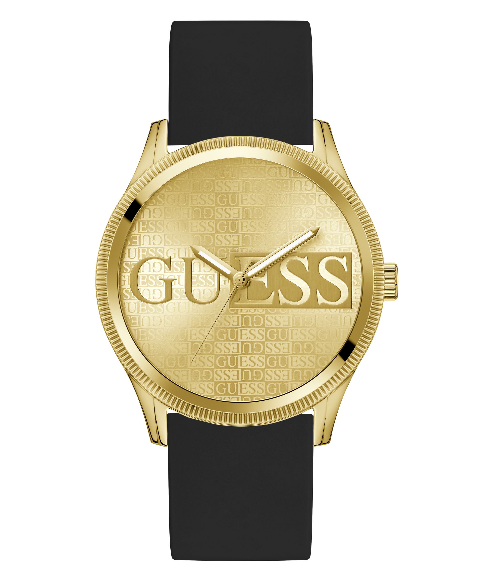 Guess Gents Gold Tone Reputation Strap Watch