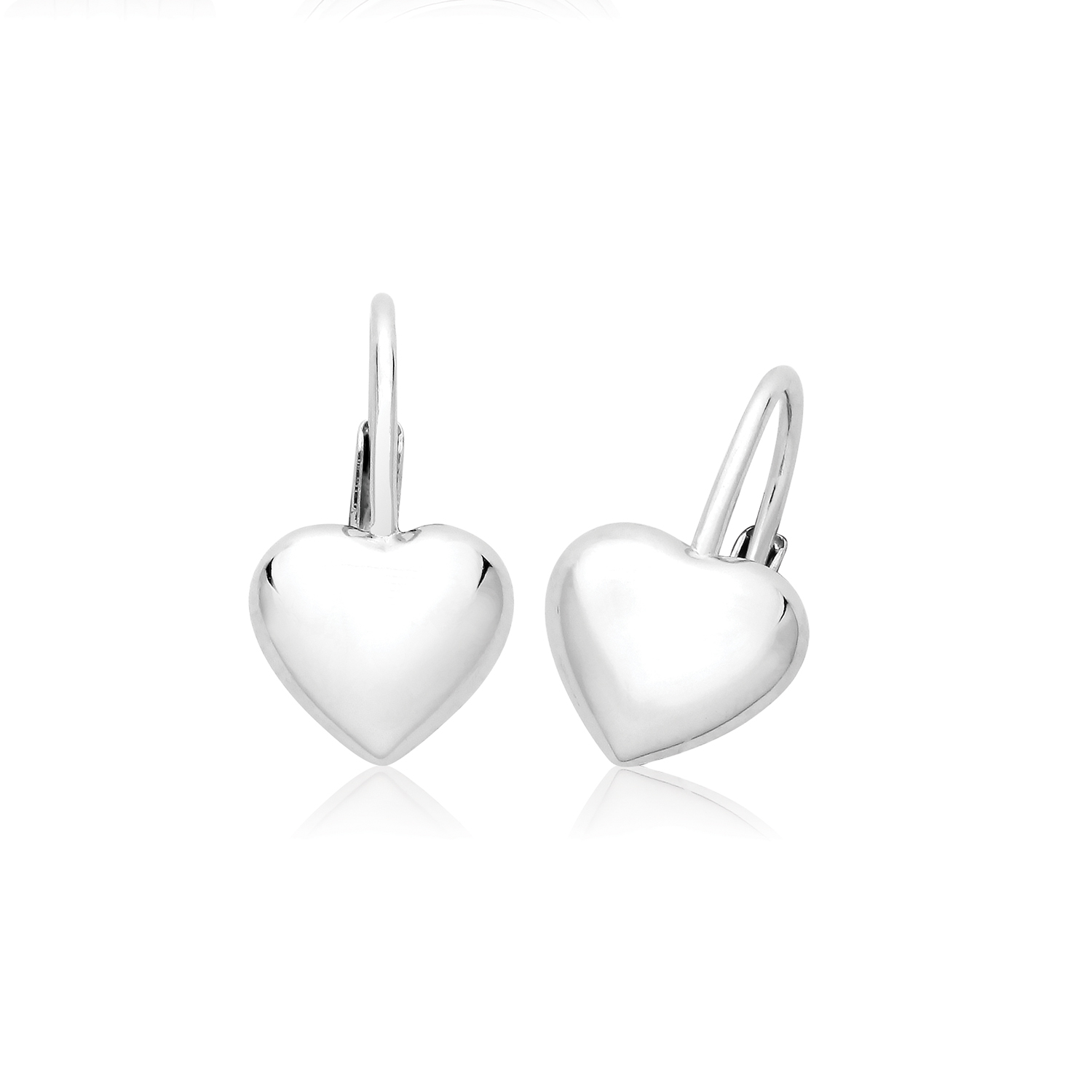 New Silver Plain Heart Stud Earrings New Silver Plain Heart Stud Earrings