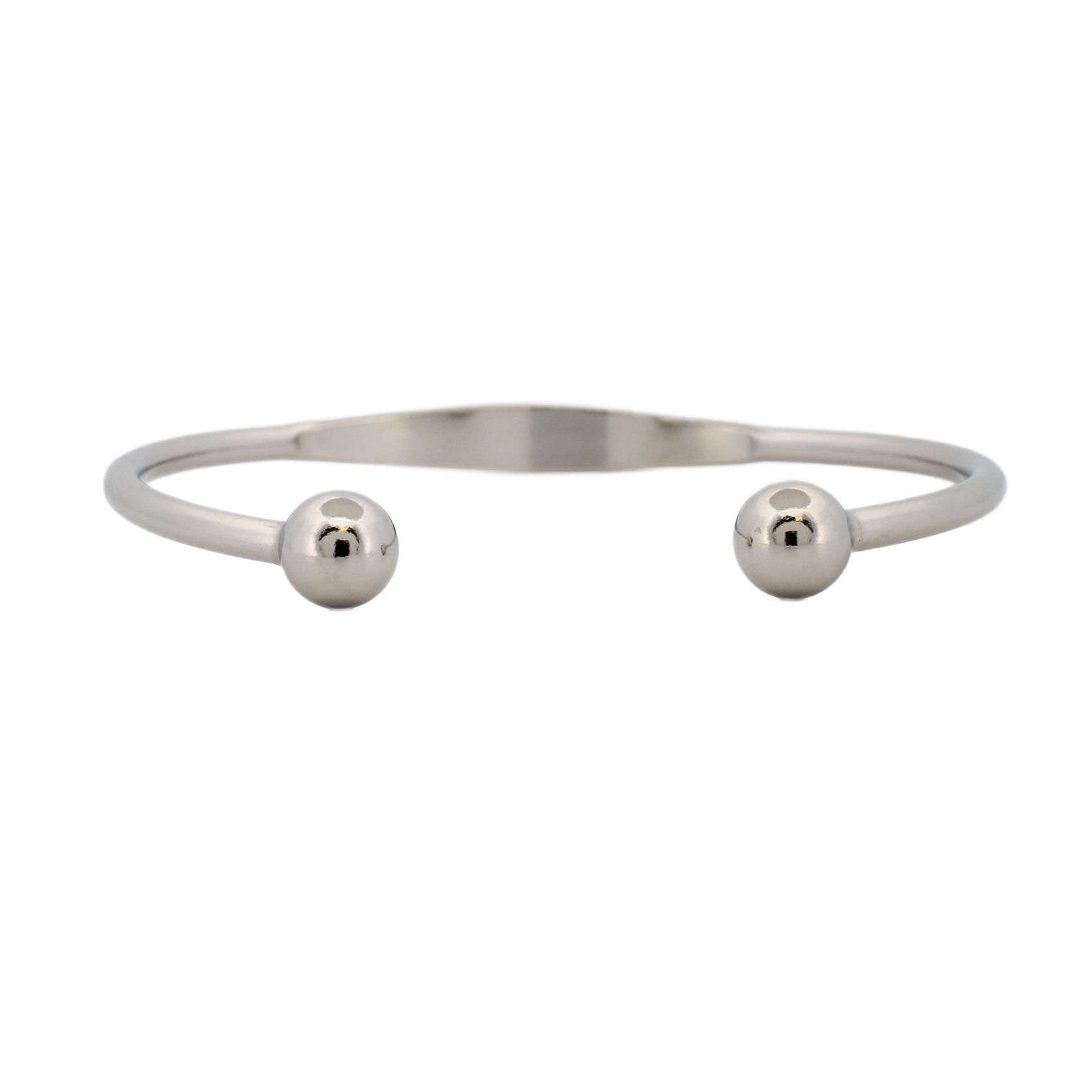 New Silver Plain I.D. Torque Bangle