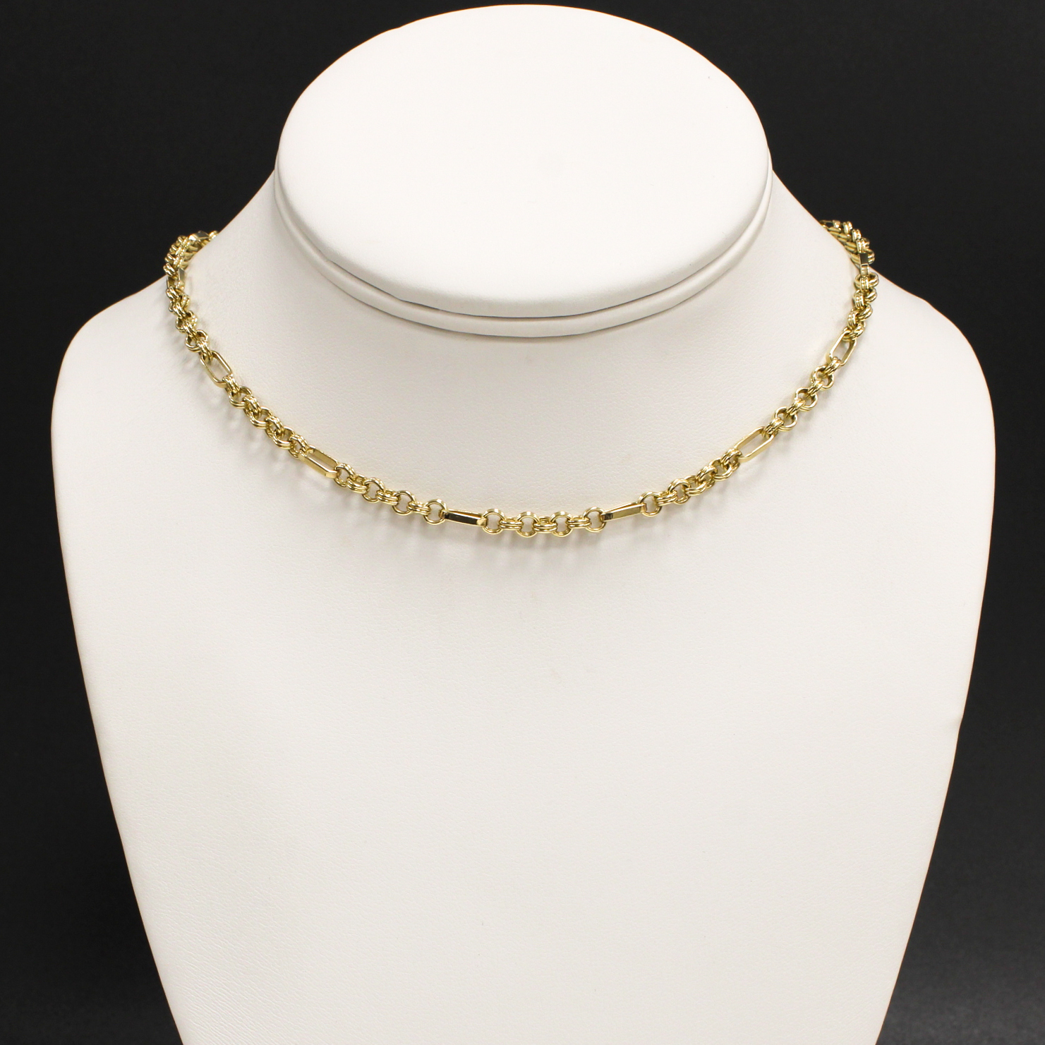 9ct Yellow Gold  26" Belcher & Bar Link Chain
