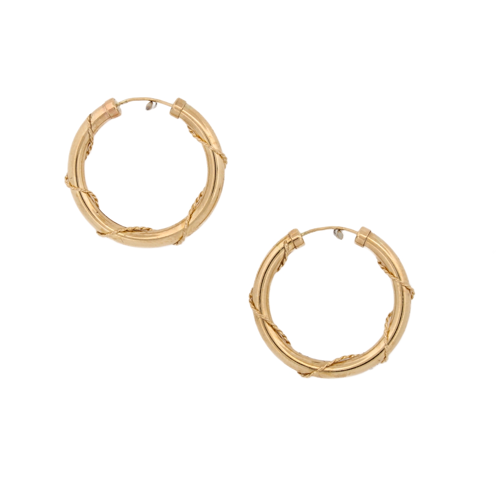 9ct Yellow Gold Twist Hoop Earrings