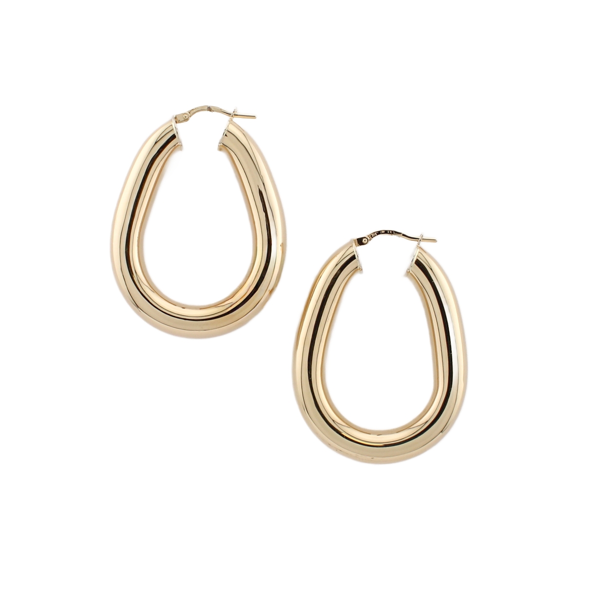 9ct Yellow Gold Oval Hoop Earrings