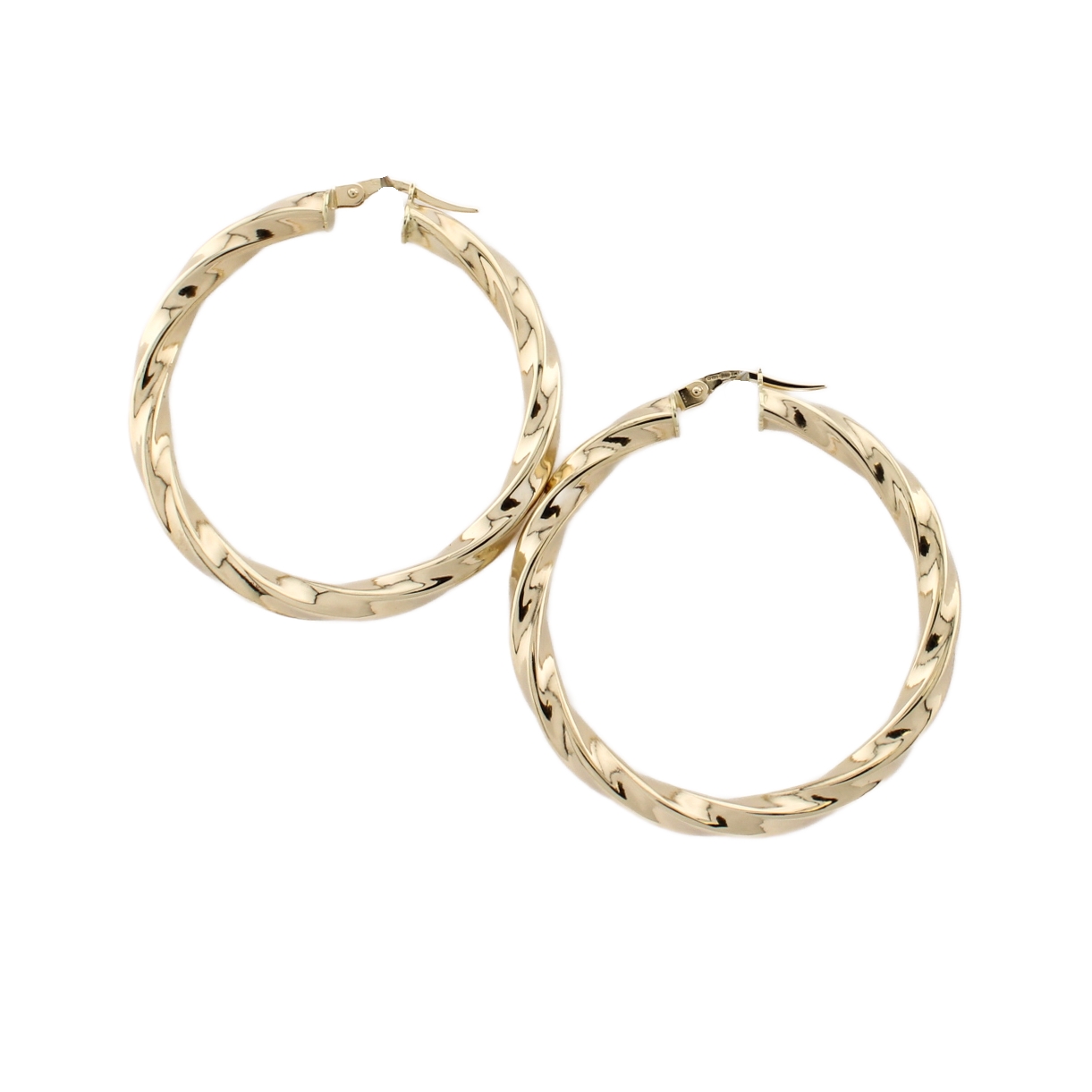 9ct Yellow Gold Ribbon Twist Hoop Earrings 9ct Yellow Gold Ribbon Twist Hoop Earrings