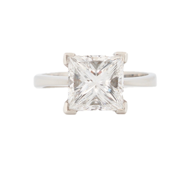 Pre-Owned Platinum Diamond Princess Cut Solitaire Ring 3.51ct