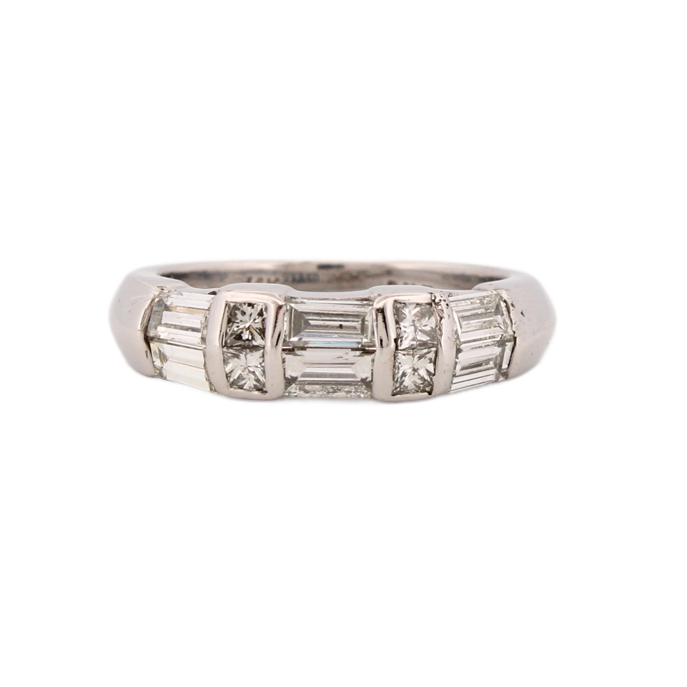 14ct White Gold Diamond Half Eternity Ring 0.86ct