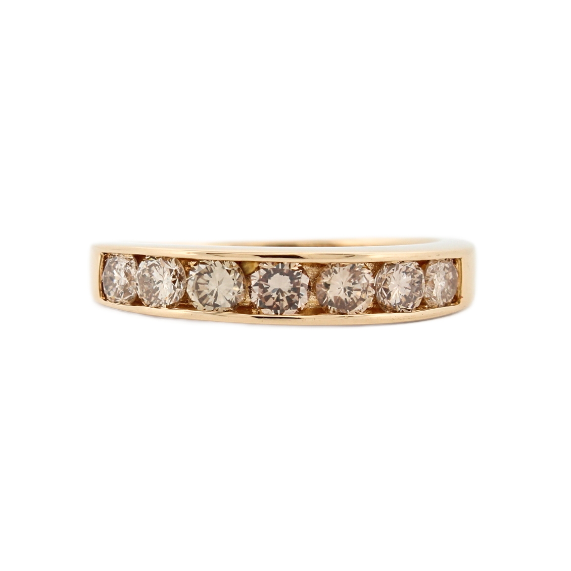 18ct Yellow Gold Diamond Half Eternity Ring Total 1ct