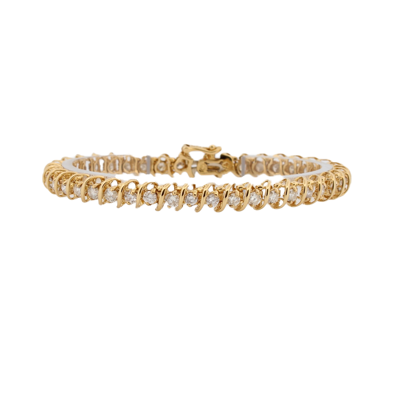 18ct Yellow Gold Diamond Bracelet Total 4.00ct