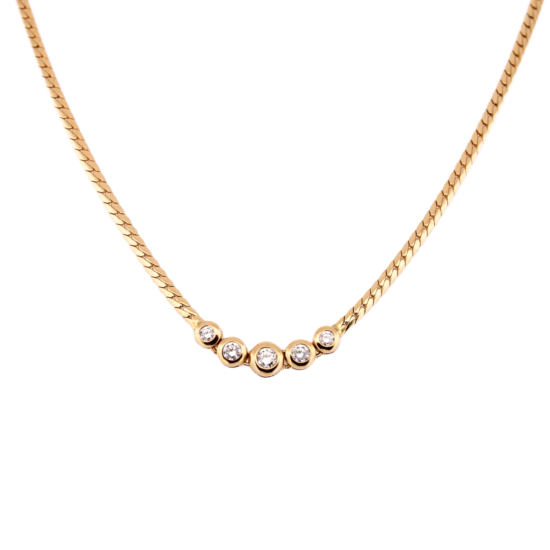18ct Yellow Gold Diamond Necklace Total 0.25ct 18ct Yellow Gold Diamond Necklace Total 0.25ct