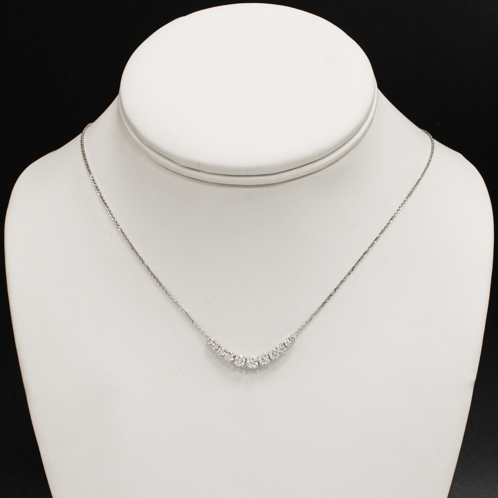 18ct White Gold Diamond Necklace Total 0.72ct