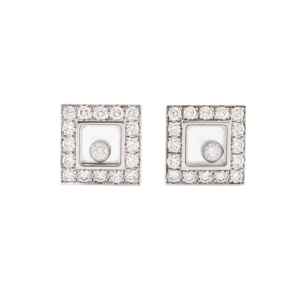 18ct White Gold Chopard 'Happy Diamonds' Earrings 0.77ct 18ct White Gold Chopard 'Happy Diamonds' Earrings 0.77ct