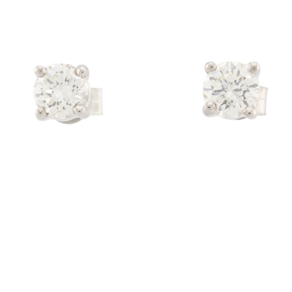 Platinum Diamond Solitaire Stud Earrings Total 0.85ct Platinum Diamond Solitaire Stud Earrings Total 0.85ct