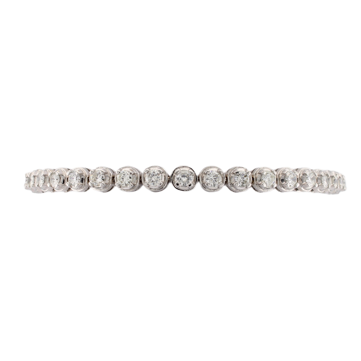 18ct White Gold Diamond Line Bracelet 4.00ct Total 18ct White Gold Diamond Line Bracelet 4.00ct Total