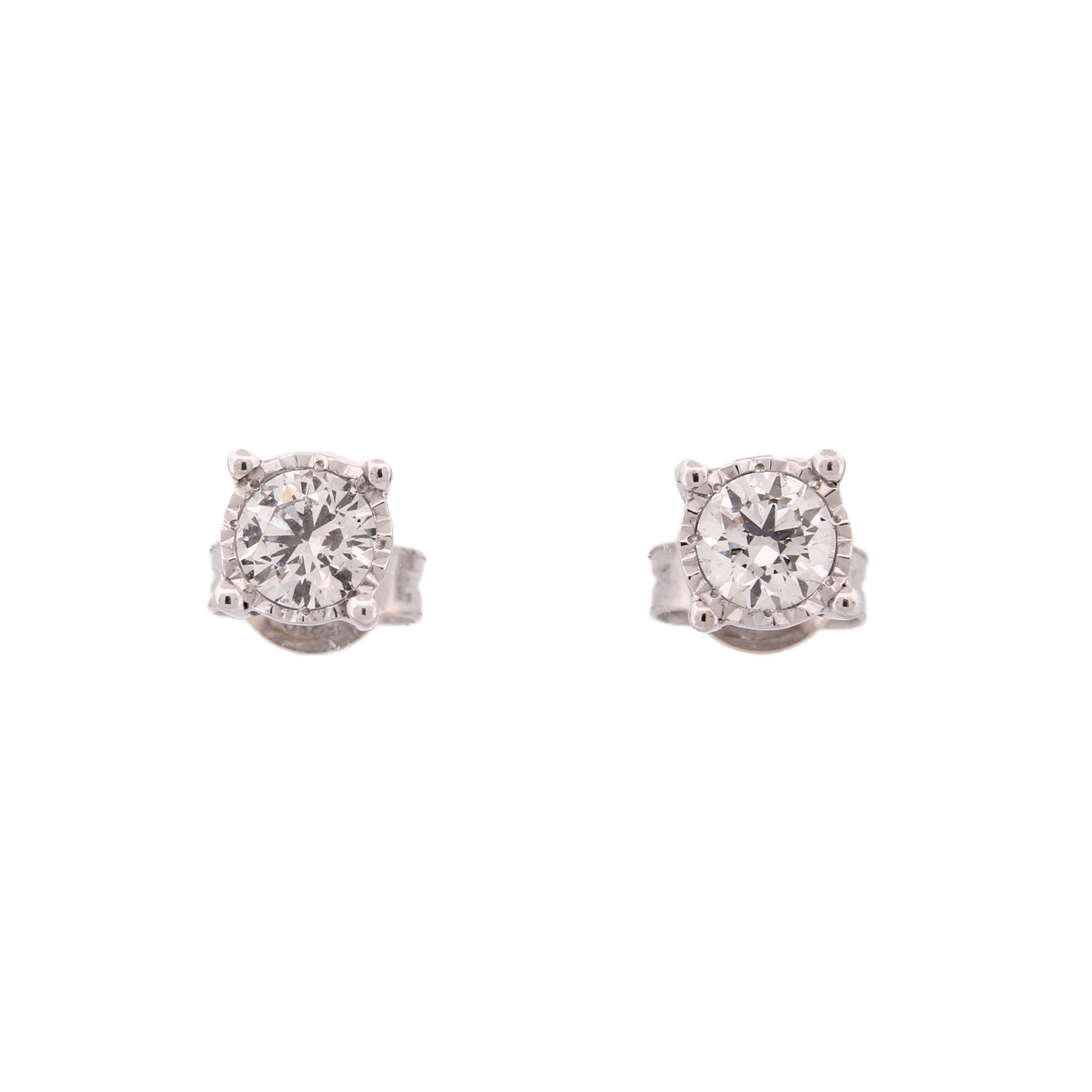 18ct White Gold Diamond Solitaire Earrings 0.55ct