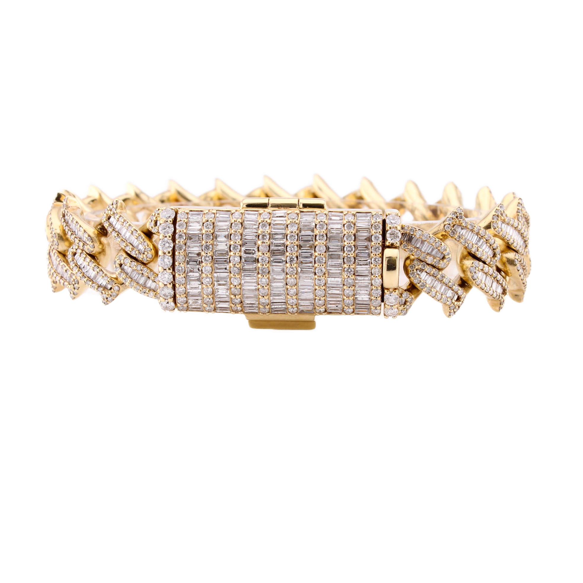 Pre-Owned 9ct Yellow Gold Diamond Curb Bracelet Total 11.33ct