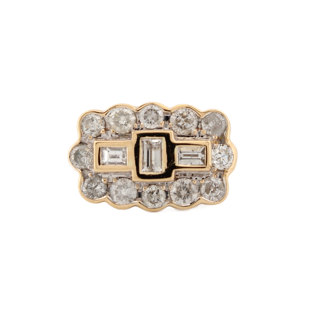 18ct Yellow Gold Diamond Cluster Ring 1.00ct Total