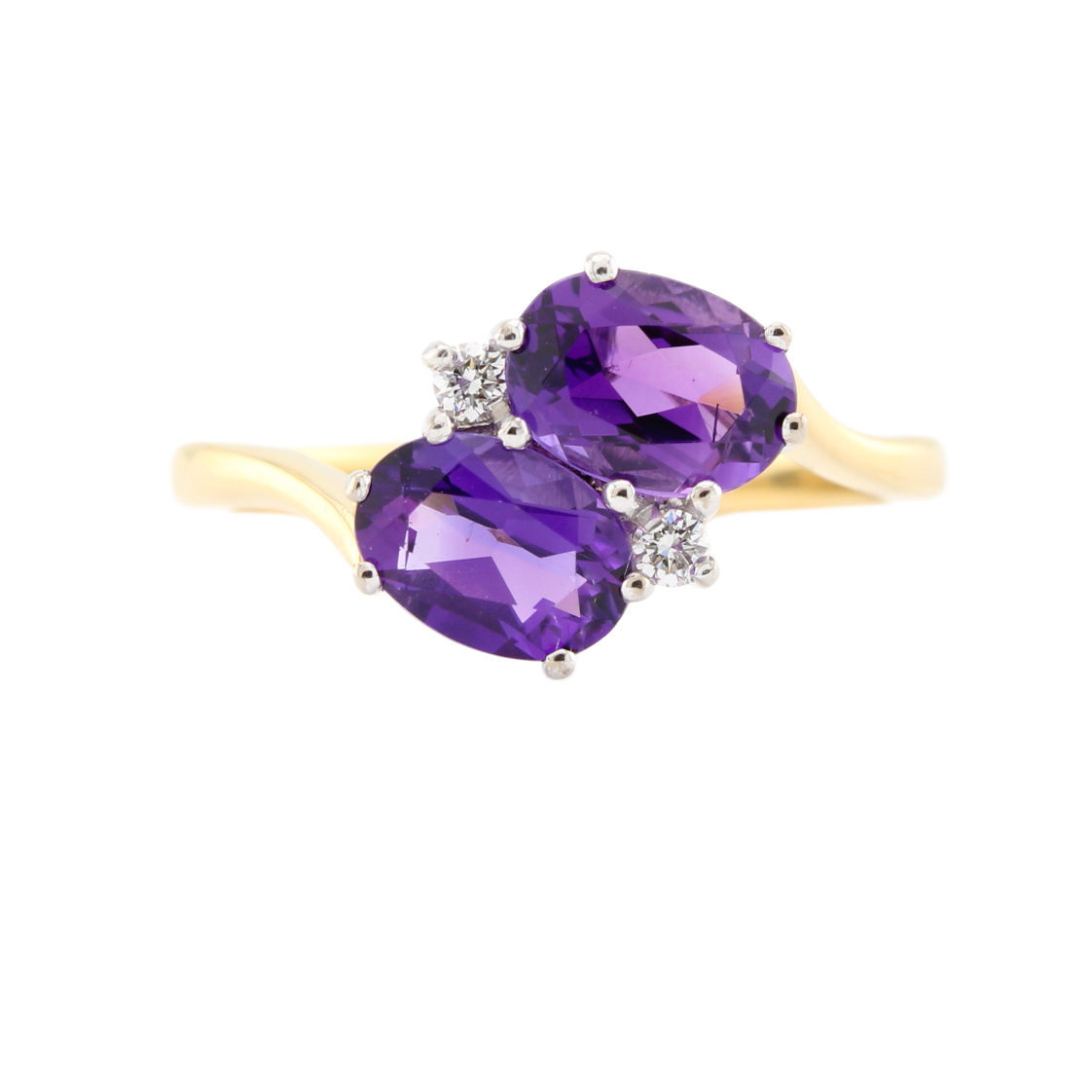 18ct Yellow Gold Amethyst & Diamond Fancy Ring 18ct Yellow Gold Amethyst & Diamond Fancy Ring