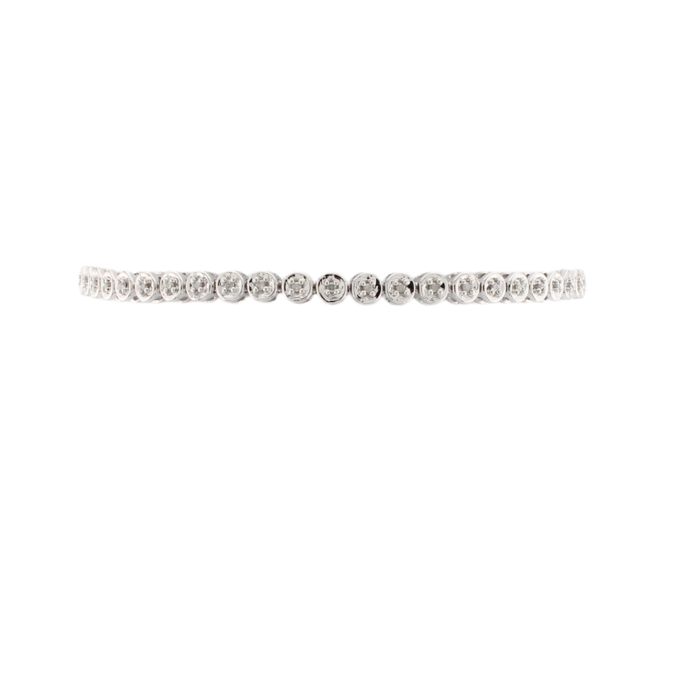 9ct White Gold Diamond Line Bracelet Total 0.25ct