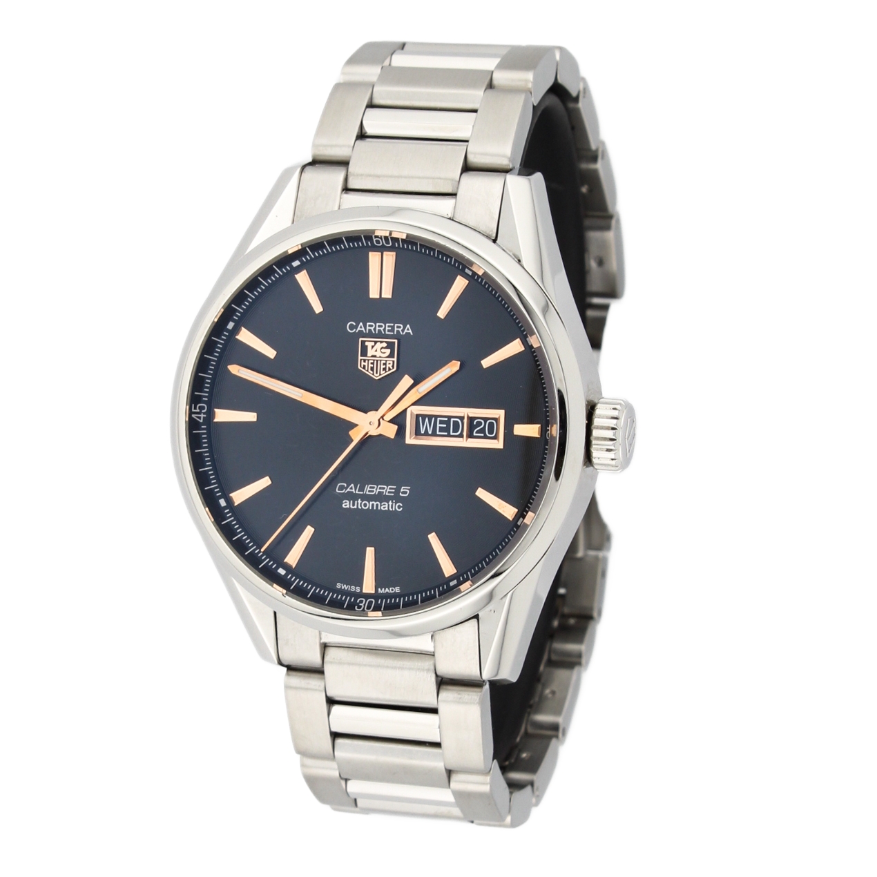41mm Tag Heuer Carrera Watch, Black Dial