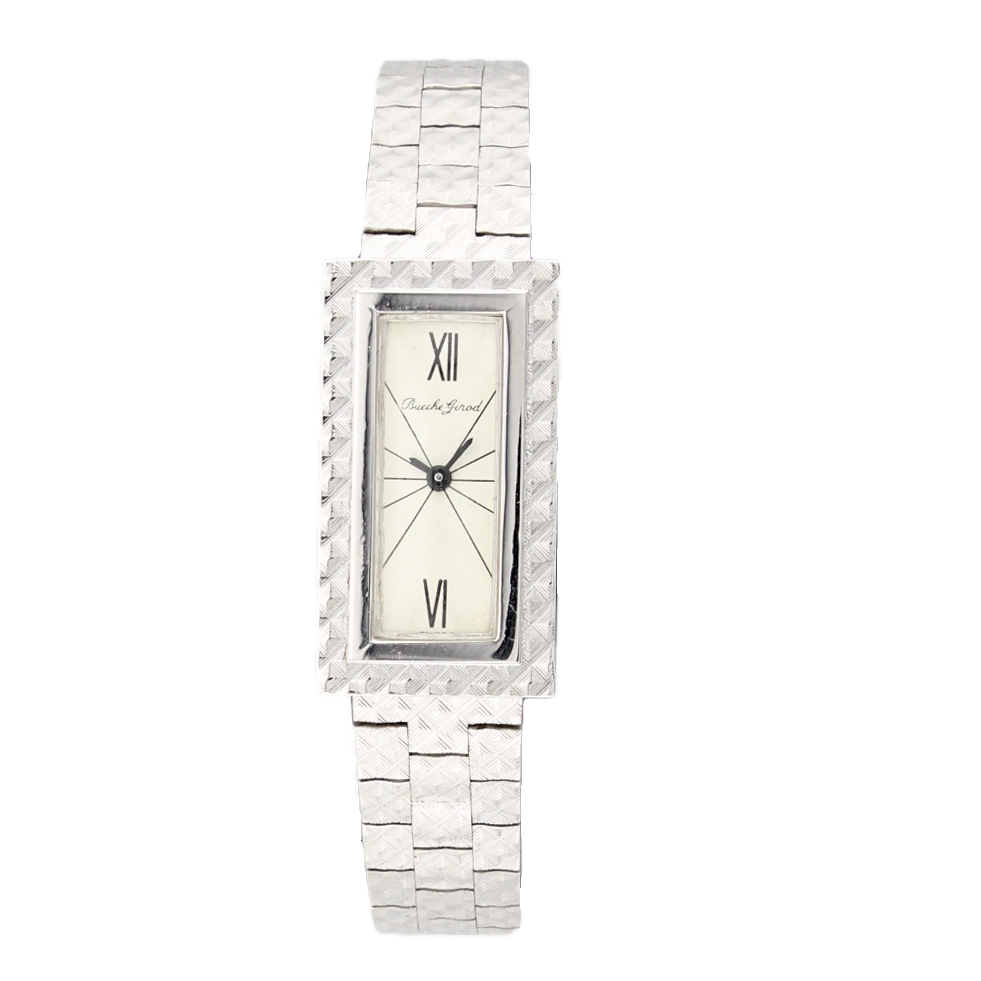 Vintage 9ct White Gold Beuche Girod Dress Watch