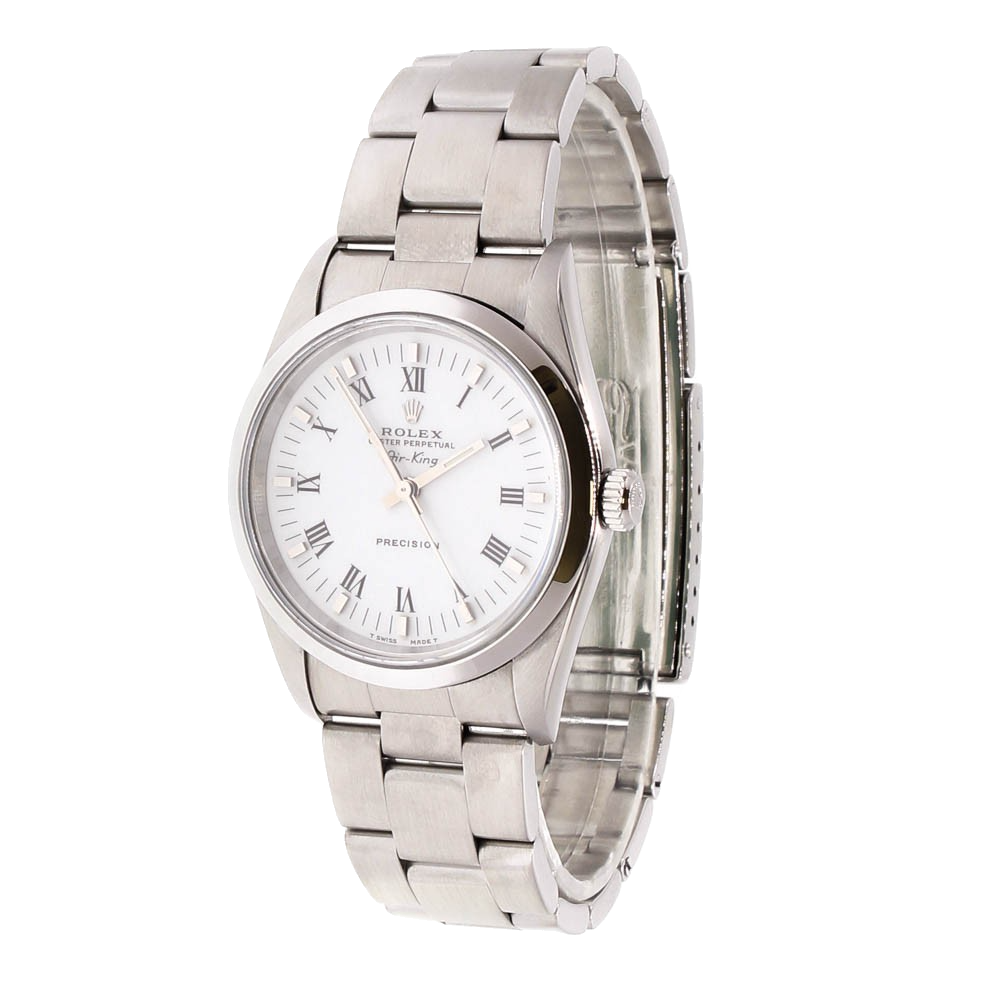 34mm Rolex Air-King Watch, White Dial 14000