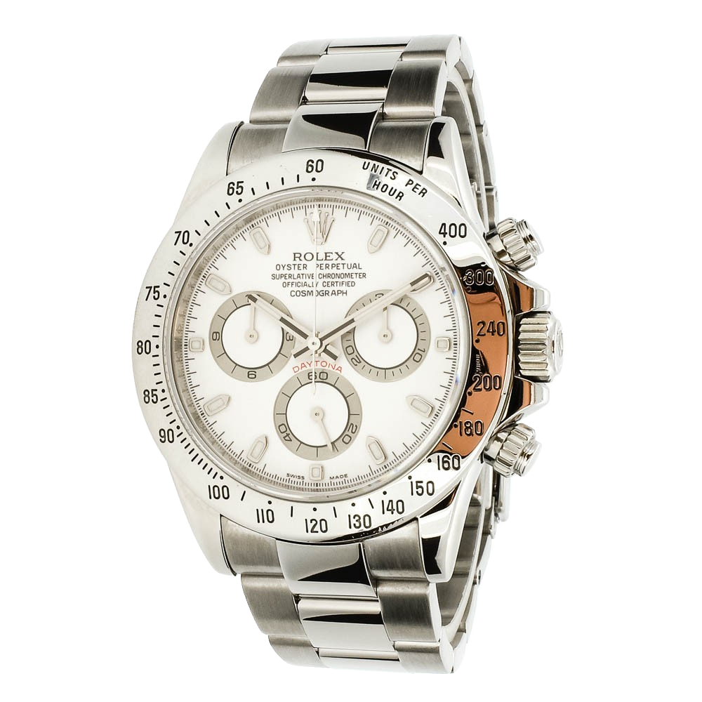 Pre-Owned 40mm Rolex Daytona Watch, Steel, White Dial 116520