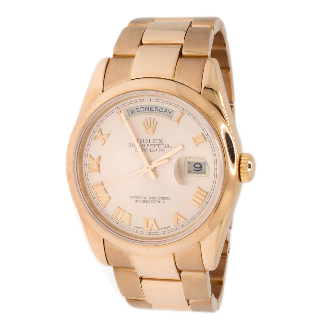 36mm Rolex 18ct Rose Gold Day-Date Watch, 118205